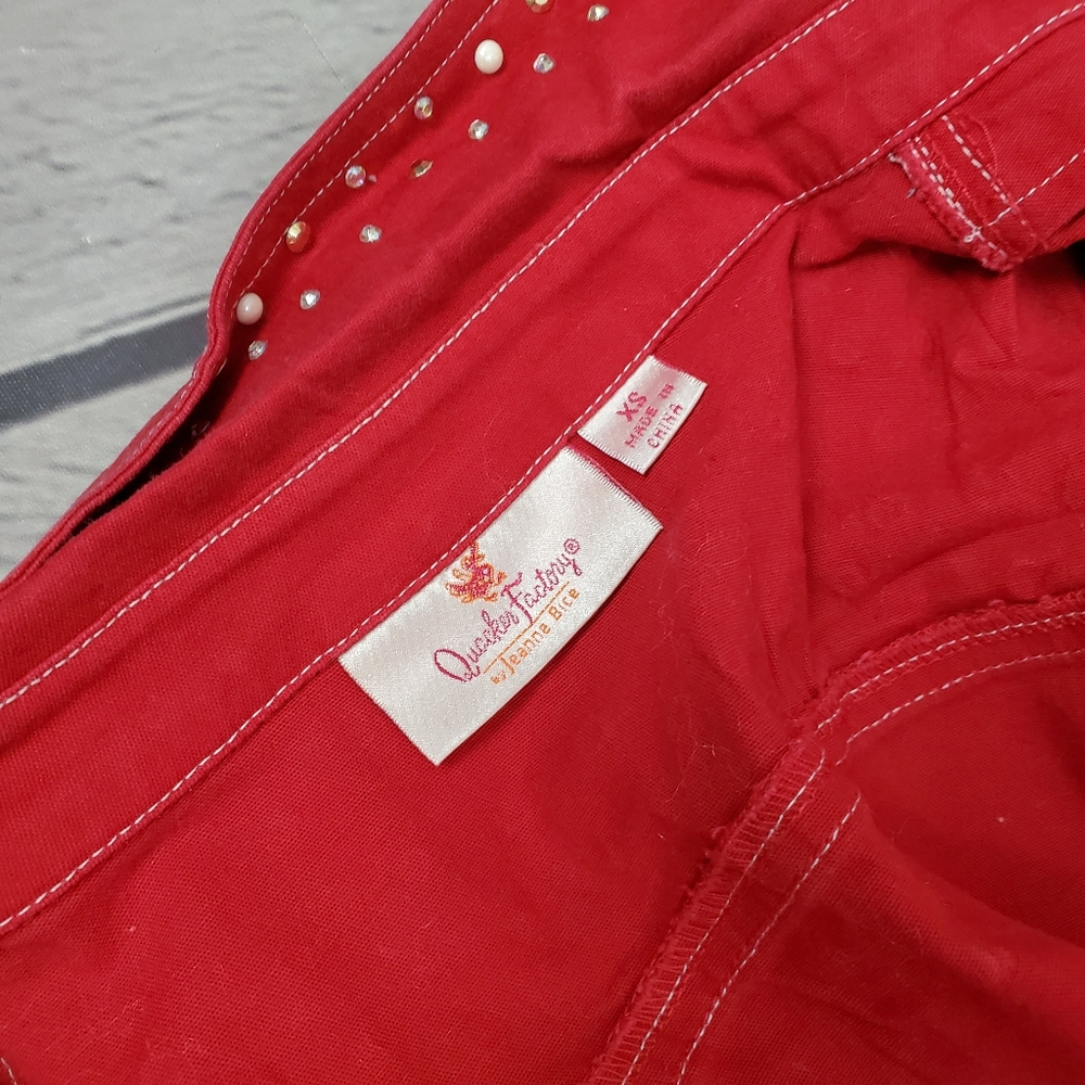 quacker factory xs red jean jacket - Picture 7 of 7